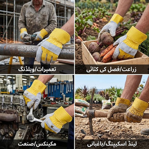 Heavy Duty Industrial Cowhide Split Leather Safety Heat Resistant Anti-static Breathable Flexible Soft Comfortable <b>Working</b> <b>Glove</b> - Product Image 3