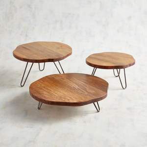 ฐานวางเค้กไม้พร้อมฝาครอบแก้วสำหรับตกแต่งโต๊ะขนมในงานแต่งงาน - Product Image 5