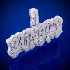 Custom Hip Hop Jewelry Custom Moissanite Letter <b>Pendant</b> 925 <b>Silver</b> Double Letter <b>Pendant</b> Iced Out <b>Initial</b> Name <b>Pendant</b> Charms - Product Image 6