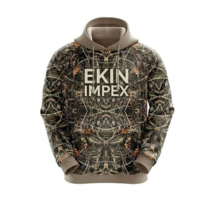 Sweat-shirt à capuche personnalisé en sublimation camouflage Woodland pour homme, imprimé nature intégral, avec logo - Product Image 1