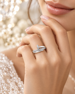 แหวนเพชรทองคำขาว 14k ทรงกลมเจียระไนแบบบริลเลียนท์ ประดับด้วยเพชรเลี้ยงในห้องปฏิบัติการ เครื่องประดับชั้นดีสำหรับผู้หญิง เหมาะสำหรับงานฉลองครบรอบ - Product Image 3