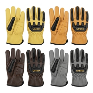 Gants de sécurité en cuir de vache jaune respirants, écologiques, renforcés, antidérapants, compatibles écran tactile, imperméables, pour le soudage et les activités extérieures, personnalisables - Product Image 5