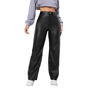 <b>Low</b> Price Solid Attractive Color Women's PU Leather Pants Full Length Winter Waterproof Eco-Friendly Outdoor Wear - Product Image 5