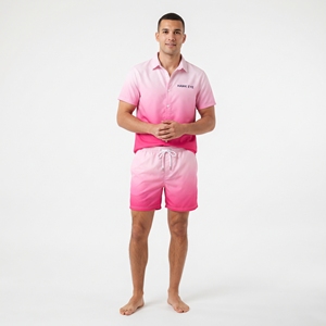 Men's Printed Sublimation <b>Button</b> <b>Up</b> <b>Shirt</b> and <b>Shorts</b> Set <b>Short</b> <b>Sleeve</b> Casual Beach Summer Vacation Loungewear - Product Image 4