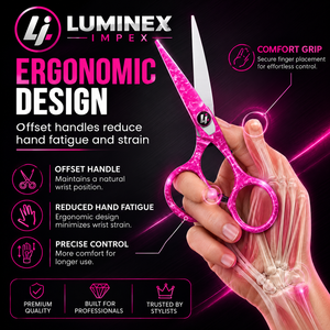 NYBL-55 5.5inch Straight <b>Left</b>-<b>handed</b> <b>Scissors</b> JAPAN 440C Sharp 58-59HRC Hardness Stainless Steel Handle Barber Shears Hair 28 - Product Image 5