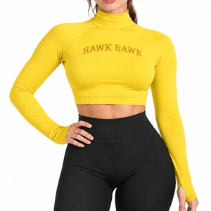 Camiseta de Yoga para Mujer, Manga Larga, Ropa Deportiva, Ropa de Entrenamiento, Transpirable, Spandex, Poliéster - Product Image 1