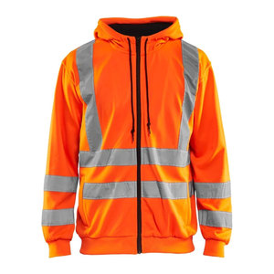 Construction Safety Sweatshirts Workwear Reflective <b>Tape</b> Clothing Long Sleeve <b>Security</b> Zip up Hoodies - Product Image 4