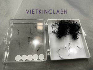 <b>Lash</b> <b>Clusters</b> Korean PBT Matte Black Eyelash Extensions Pointy Base Natural Long <b>Cluster</b> <b>Lashes</b> Velvet Box Custom Logo - Product Image 5
