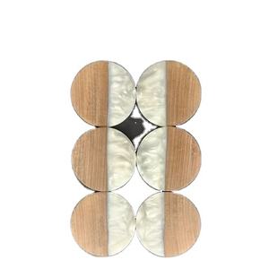 2024 Tableware Wood & Resin Coaster Trendy Decorative Coasters <b>Desktop</b> Home Decor High Selling <b>Mats</b> New Design Table Coaster - Product Image 1