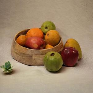 Tazón Redondo de Madera de Mango Sólida, Ecológico, de Grado Alimenticio, para Servir Verduras, Ensaladas, Frutas, Decoración de Cocina y Comedor - Product Image 5