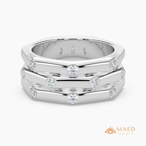 Anillo de Moissanita Redondo con Cinco Piedras, Banda Abierta, Plata de Ley 925, Joyería Fina, Anillo de Boda para Mujer, Lujo Premium de Brooklyn - Product Image 1
