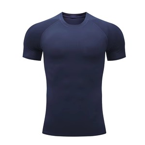 T-shirt de sport à manches courtes, coupe classique, séchage rapide, en polyester/coton, imprimé en sérigraphie, pour homme, entraînement en plein air - Product Image 1