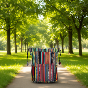 Cotton <b>Drawstring</b> <b>Backpack</b> Comfy and Eco-Friendly for Daily Use - Product Image 3