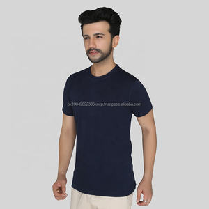 T-shirt en coton biologique tricoté décontracté pour homme, coupe classique, manches courtes, haute qualité, respirant, écologique, taille plus, uni - Product Image 4