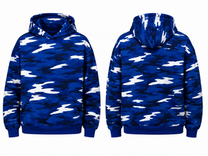 Sudadera con Capucha Azul Sólida con Estampado Digital, Gruesa, para Hombre, Corte Regular, con Bolsillo, Impermeable, Transpirable y Ecológica - Product Image 4