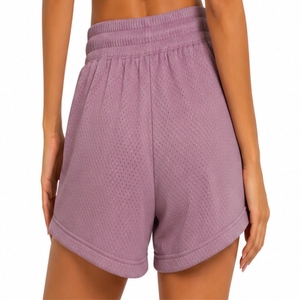 Shorts en maille pour femmes, légers, décontractés, avec cordon de serrage, taille élastique, coupe confortable et décontractée, style été léger - Product Image 2