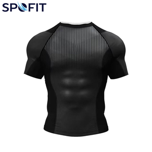 Compression Sublimation <b>BJJ</b> <b>Rashguard</b> Shorts Set Breathable Workout Sportswear Men's Rash Guard Shorts Sleeve Shirt and Shorts - Product Image 3