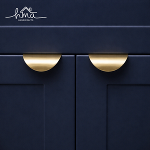 Tirador de latón dorado semicircular simple para gabinetes de cocina y baño, venta al por mayor - Product Image 1