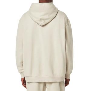 Vente en gros Pull à capuche brodé unisexe 300-500GSM Streetwear uni surdimensionné en coton épais Manteau à capuche pour hommes avec logo personnalisé - Product Image 4