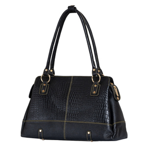 Bolso de Mano Cruzado de Gran Capacidad con Cierre de Cremallera y Patrón de Piel de Cocodrilo, en Cuero Genuino Vintage, con Forro de Poliéster para Mujer - Product Image 6