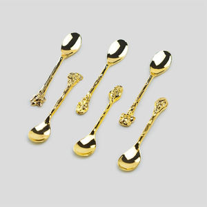 Luxury Gold Bee & Leaf Stainless Steel Spoon <b>Set</b> Flatware <b>Set</b> Mirror Polish <b>Cutlery</b> <b>Set</b> <b>Reusable</b> Wedding Party Tableware - Product Image 4