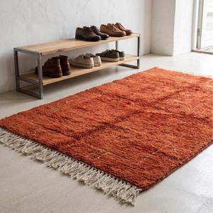 Premium Rust Orange Hand Knotted Wool Classic Floral <b>Flat</b> Pile Area <b>Rug</b> Fringe Soft Plush Carpet Living Room Bedroom Decor - Product Image 5