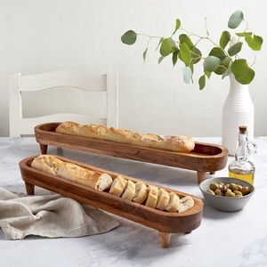 Plateau de service en bois émaillé avec grande feuille bleue - 51 x 17 x 3 cm / Bleu - Product Image 5