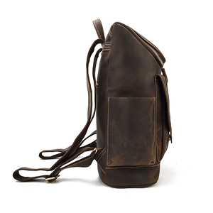 Vintage Leather <b>Backpack</b> Unisex Adjustable Strap Zipper Hasp Closure Durable Travel 36-<b>55L</b> Capacity outdoor travel <b>backpack</b> - Product Image 2