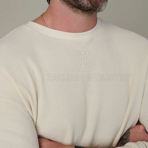 Camiseta de Hombre Estilo Moderno, Tejido Waffle, Cómoda, Mezcla de Algodón, Manga Larga, Informal, Ligera, para Uso Diario - Product Image 5
