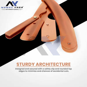 Custom Color Barber Straight Edge Razor Rose Gold Manual Metal Adjustable Shaving Double Edge Blade Razors - Product Image 4