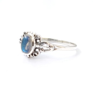 <b>Labradorite</b> Moissanite <b>Ring</b> 1.8 Grams Elegant and Unique Jewelry Piece - Product Image 1