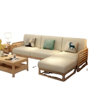 Modernes Massivholz-Stoffsofa-Set für 6 Personen, L-förmig, Höhenverstellbar, Anpassbare Größe und Farbe, für Wohnzimmer und Apartments, Premium-Qualität