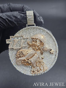 Joyería Unisex Elegante y Atemporal, Colgante Hip Hop de Moissanita, Plata de Ley 925, Chapado en Oro Amarillo y Rosa, Sin Níquel - Product Image 5