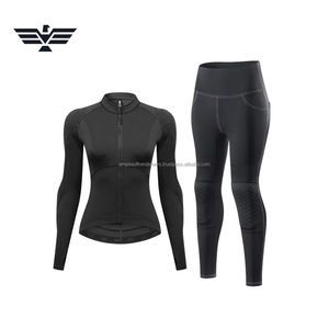 Ensemble de vêtements de sport unisexe sans couture, respirant, imperméable, à séchage rapide, en cuir/Cordura, personnalisable, veste à fermeture éclair à manches longues - Product Image 1