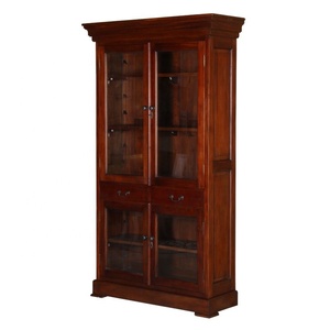 Meubles de cuisine de luxe, armoires modernes avec portes en verre en bois d'acajou véritable, qualité supérieure, prix compétitif. - Product Image 4