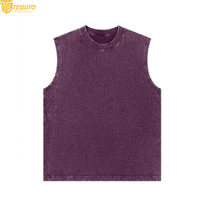 Débardeur Homme Vintage Personnalisé en Coton Épais Délavé à l'Acide, Style Musculation, Sans Manches, Streetwear, Uni, Vierge, Fabricant - Product Image 1