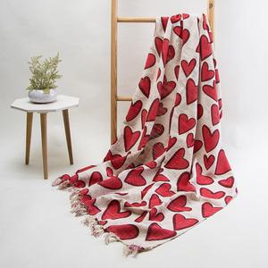 New Latest Collection Of Super Soft Festival Valentine Day Heart Block Printed Cotton <b>Throw</b> Blanket - Product Image 4