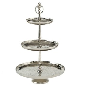 ของตกแต่งบนโต๊ะอาหาร จานเสิร์ฟเค้กวันเกิดแบบยั่งยืน จานเสิร์ฟขนมหวานสวยงาม จานเสิร์ฟเค้กผลไม้ ขาตั้งเค้กโลหะ - Product Image 3