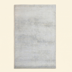 Tapis en laine fait main DECORDEC gris argenté ivoire texturé, antidérapant, écologique, motif géométrique moderne pour salon - Product Image 1