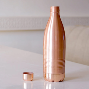 100% Pure Copper Water Storage <b>Bottle</b> Handmade Premium Drinking <b>Flask</b> Leak Proof Copper <b>Bottle</b> for Home Kitchen Office Gym - Product Image 2