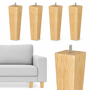 Pieds de meubles en bois, base de table rectangulaire en bois massif, design moderne, installation facile, utilisation à domicile ou au bureau, pied de canapé en bois massif - Product Image 3