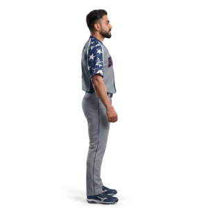 Maillot de baseball patriotique personnalisé sublimé 100 % polyester, uniforme d'entraînement avec logo brodé, tenue d'équipe adulte OEM - Product Image 3