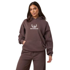 Sudadera con Capucha Oversize Marrón para Mujer, de Forro Polar, Manga Larga, Estilo Casual Urbano, Corte Holgado, para Uso Diario - Product Image 1