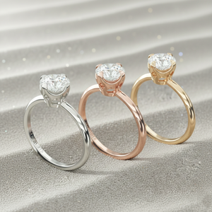 Bague de fiançailles solitaire à pointe de boussole plaquée or rose |   pour bague en diamant cultivé en laboratoire certifié |   Bague de fiançailles minimaliste - Product Image 3