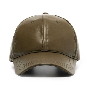 Gorra de Béisbol de Cuero Verde Oliva, Unisex, Ajustable, Estilo Casual, para las Cuatro Estaciones - Product Image 1