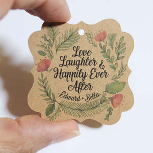 Étiquettes personnalisées pour bocaux Mason ou étiquettes de mariage, étiquettes suspendues personnalisées, mini-étiquettes de style bagage en papier kraft avec votre logo - Product Image 1