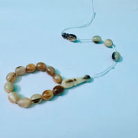 Chapelet de prière artisanal turc en imitation corne de buffle d'eau, couleur blanche, toucher réel, 33 perles, Sam Global Export