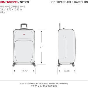 Juego de maletas Sion Softside expandible 3 piezas (21/25/29) Gris oscuro - Product Image 6