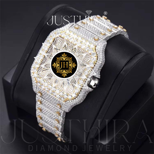 2026 Most Selling Two Tone Moissanite Diamond Watch for Business Gift Luxury <b>Wristwatch</b> with Finishing Available For Sale - Product Image 2