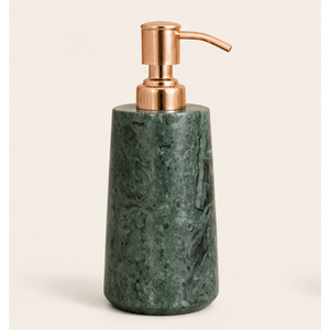 Distributeur de savon de luxe en marbre vert pour salle de bain et hôtel, flacon pompe à lotion liquide avec finition métallique dorée polie - Product Image 4